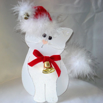 Χριστουγεννιάτικη γατούλα με κινούμενο κεφάλι